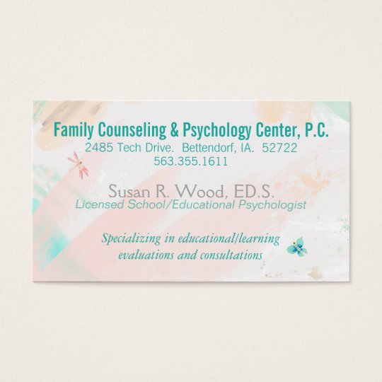 School Psychologist Private Practice Business Card