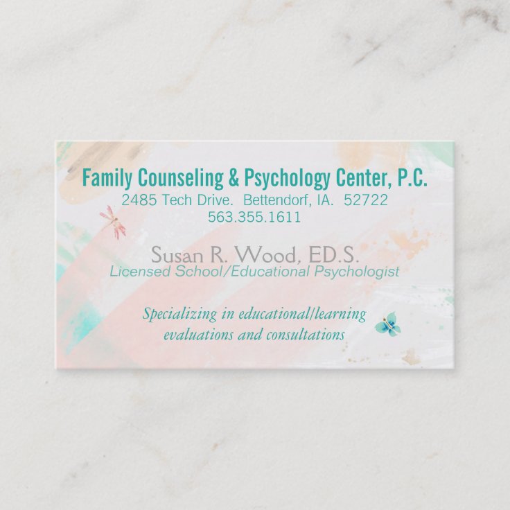 School Psychologist Private Practice Business Card Zazzle