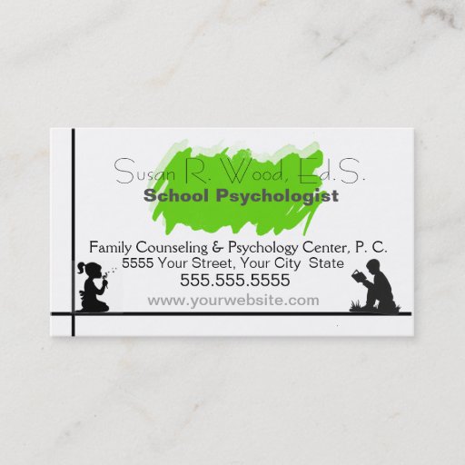 Customizable School Psychologist's Business Card