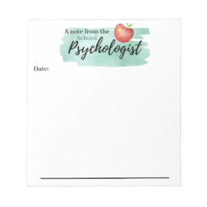 School Psychologist's Contemporary Note Pad