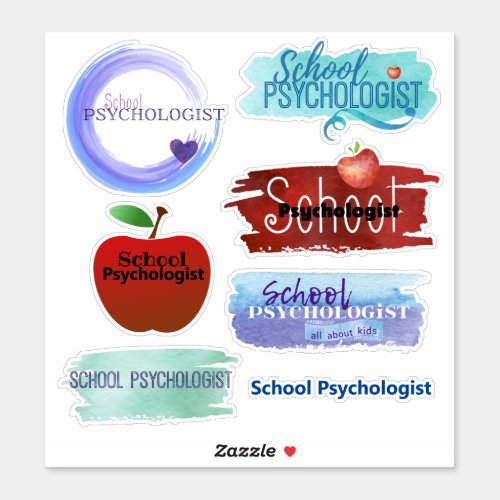 School Psychologists Contour Sticker Collection
