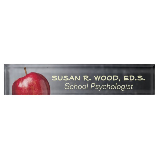 School Psychologist's Retro Blackboard Name Plate (Front)