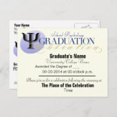 School Psychology Graduation Announcement Postcard (Front/Back)
