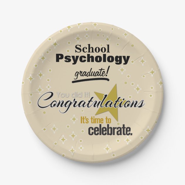 School Psychology Graduation Paper Plates