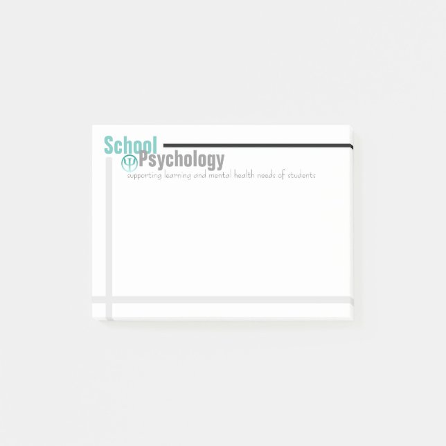 School Psychology Teal and Grey Post-it Notes (Front)