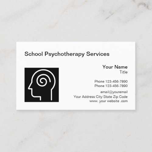 School Psychotherapist Logo Template Business Card
