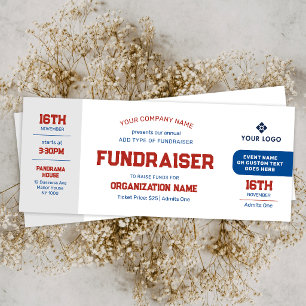 School PTA Fundraiser Event Red & Blue Raffle Tickets