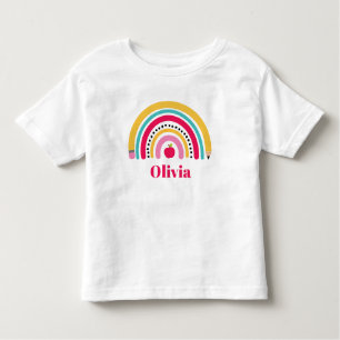 School Rainbow Personalized Name back to school T- Toddler T-shirt