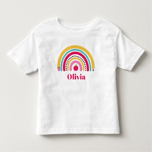 School Rainbow Personalized Name back to school T_ Toddler T_shirt