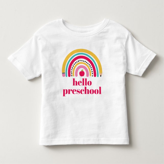 School Rainbow Personalized Name back to school To Toddler T-shirt (Front)