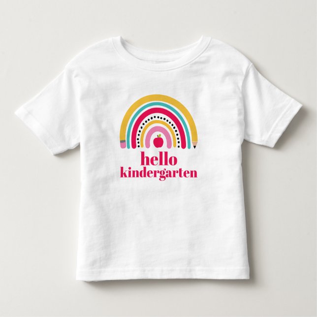 School Rainbow Personalized Name back to school Toddler T-shirt (Front)