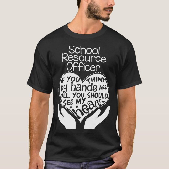 School Resource Officer Heart Hands Safety Team Gi T-Shirt (Front)