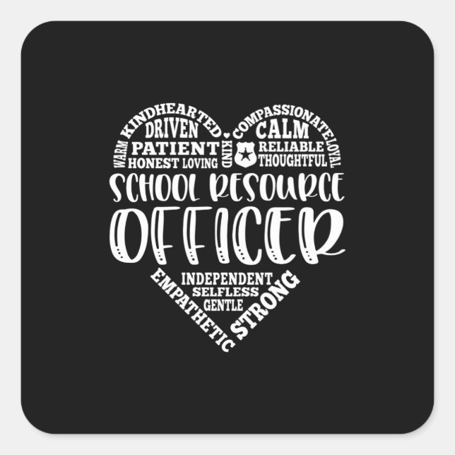 School resource officer, sro, security square sticker (Front)