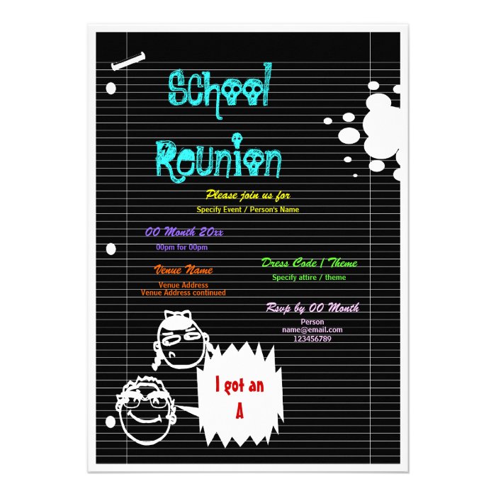 "School reunion" "back to school" fun party Invites