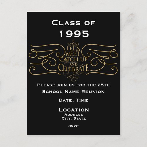 School Reunion Design elegant style Invitation Postcard