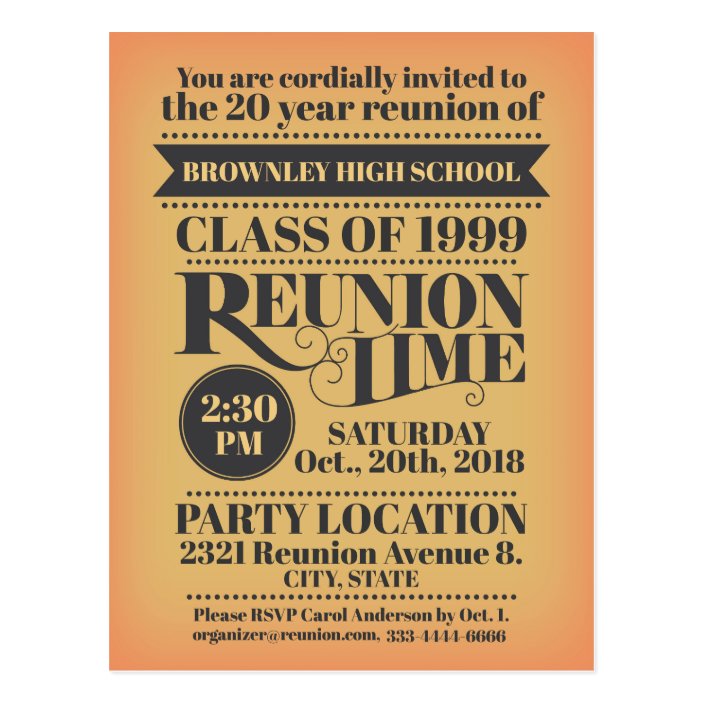 School reunion design postcard | Zazzle.com