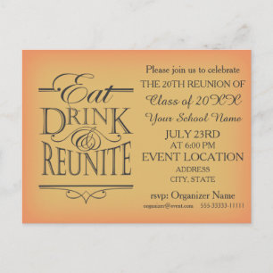 School Reunion Invitation design Postcard