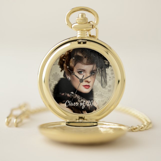School reunion photo woman pocket watch (Inside)
