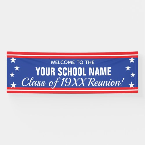 School Reunion Welcome Stars and Stripes Banner