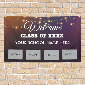 School Reunion Welcome With Photos Banner by Sideview at Zazzle