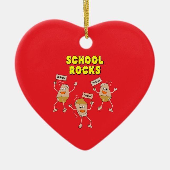 School Rocks Ceramic Ornament (Front)
