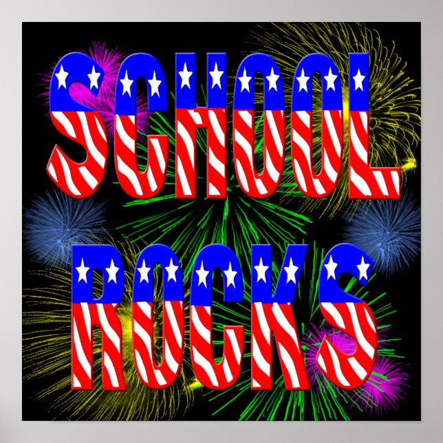 School Rocks - Stars & Stripes Poster (Front)