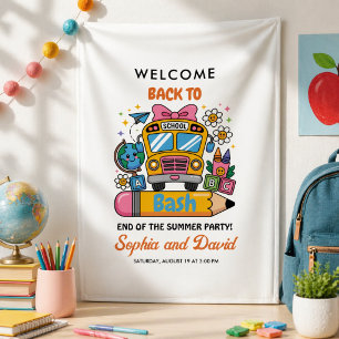School’s Back Bash! Editable End of Summer Party  Banner