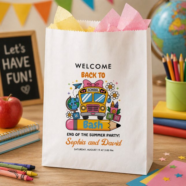 School’s Back Bash! Editable End of Summer Party  Favor Bag (School’s Back Bash! Editable End of Summer Party Favor Bag)