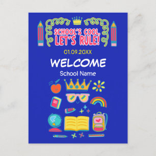 "School’s cool let’s rule" motivation quotes Holiday Postcard