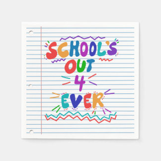 School’s Out Forever Loose Leaf Paper Napkins