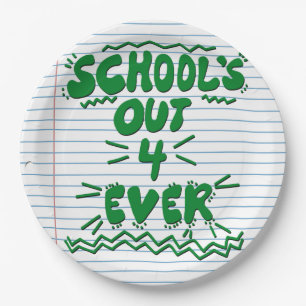School’s Out Forever Loose Leaf Paper Plates