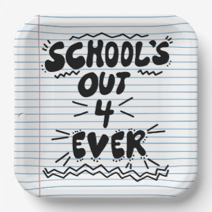School’s Out Forever Loose Leaf Paper Plates