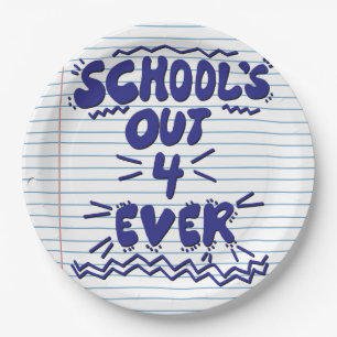School’s Out Forever Loose Leaf Paper Plates