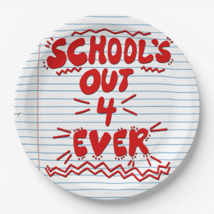 School’s Out Forever Loose Leaf Paper Plates