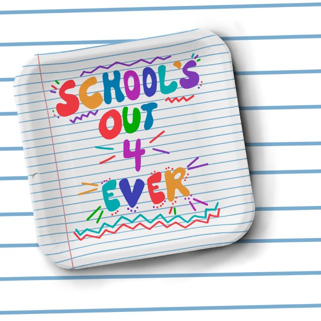 School’s Out Forever Loose Leaf Paper Plates (Creator Uploaded)