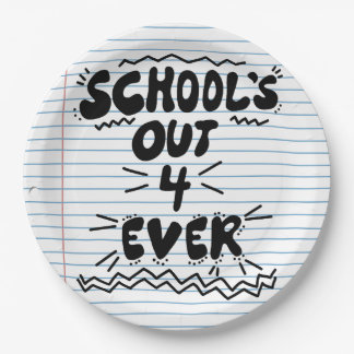 School’s Out Forever Loose Leaf Paper Plates