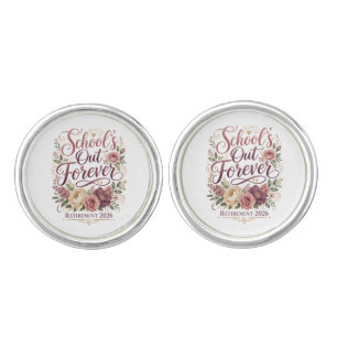School’s Out Forever Teacher Retirement Retired Cufflinks
