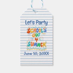 School’s Out Loose Leaf Paper Gift Tags