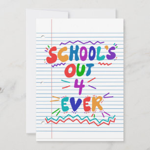 School’s Out Loose Leaf Paper Invitation