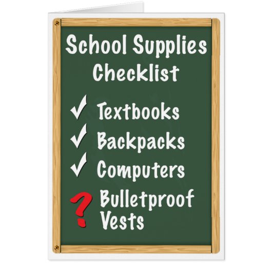 School Safety Supplies Checklist Cards (Front)