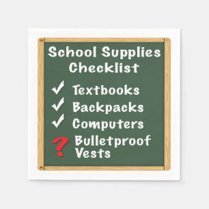 School Safety Supplies Checklist Napkins