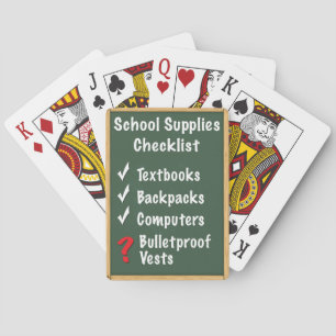 School Safety Supplies Checklist Poker Cards