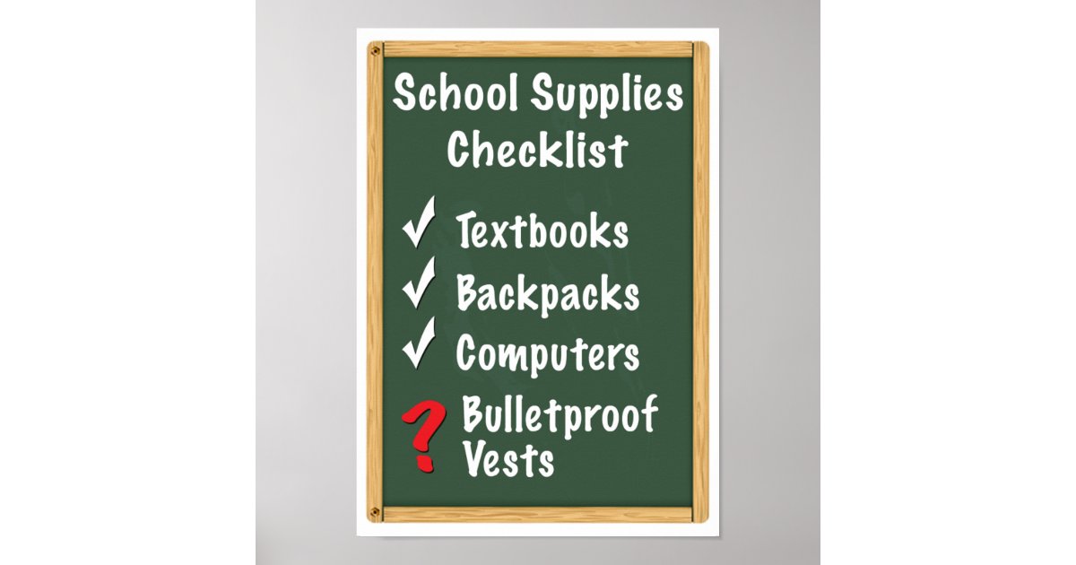 School Safety Supplies Checklist Poster Zazzle