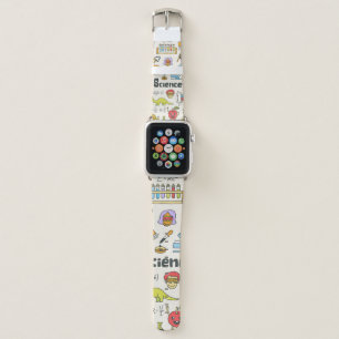 School science doodle set 1. Hand drawn vintage il Apple Watch Band