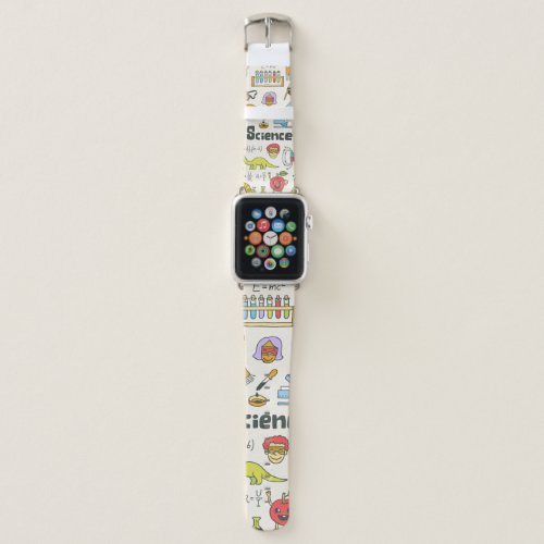 School science doodle set 1 Hand drawn vintage il Apple Watch Band