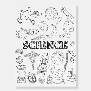 School Science Teacher Doodle Science Art Coloring Foam Board