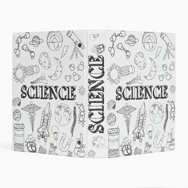 School Science Teacher Doodle Science Art Coloring Mini Binder (Background)