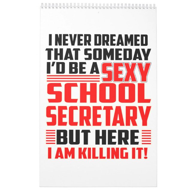 School Secretary Calendar Funny Gift for Women Men (Back)