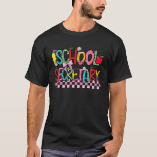 School Secretary Coquette Bow Pencil Cute School S T-Shirt