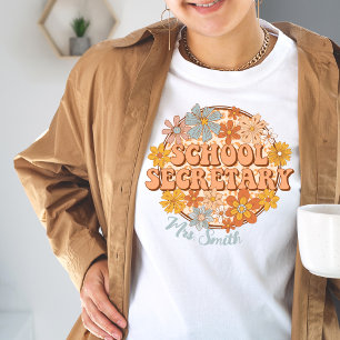 School Secretary Flower Customizable Tshirt